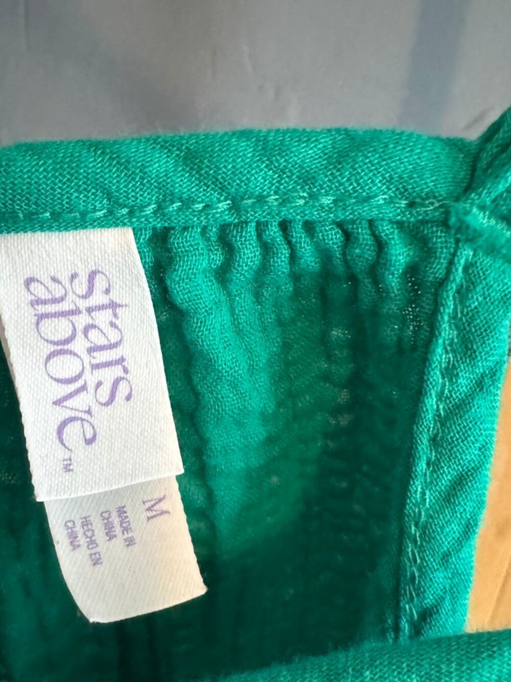 Stars Above Teal Crinkle Gauze Strappy Mini Dress/Swim Cover-Up. Size Medium - Picture 4 of 6
